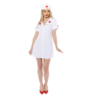 Verpleegster dames kostuum wit