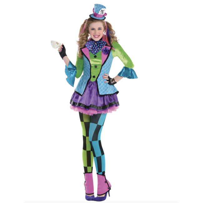 Mad hatter meisjes kostuum blauw - paars