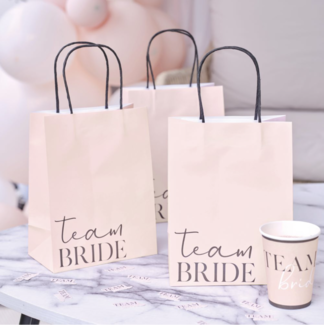 Team bride tasjes roze - zwart