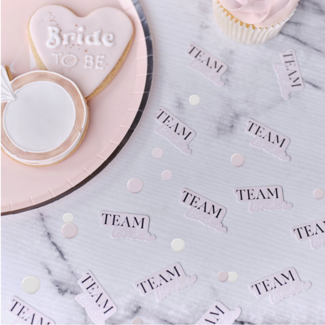 Team bride confetti zwart - roze
