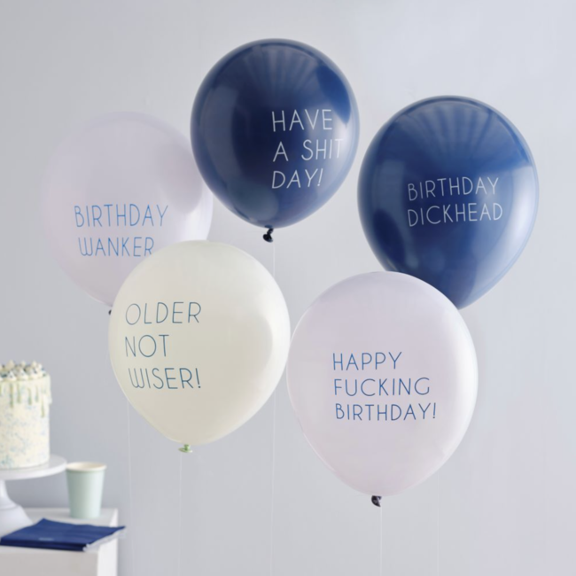 Anti verjaardag ballonnen blauw