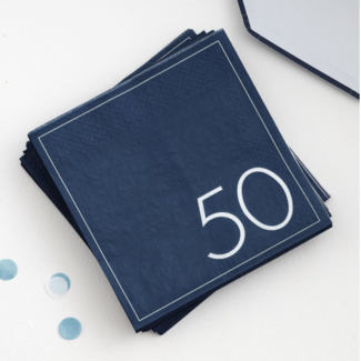 50 jaar servetten blauw