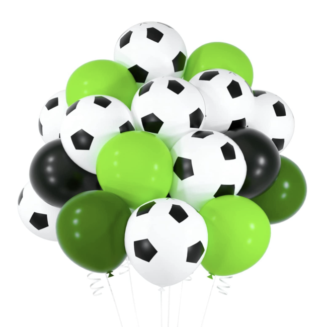 Voetbal ballonnen zwart - groen - lime