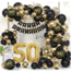 50 jaar ballonboog goud - zwart