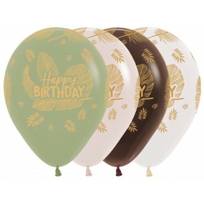 mooideco Happy birthday tropical ballonnen