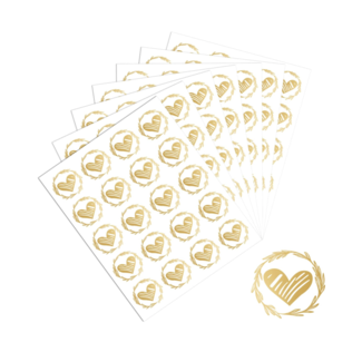 Hart stickers goud