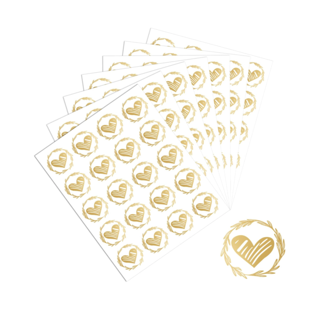 Hart stickers goud