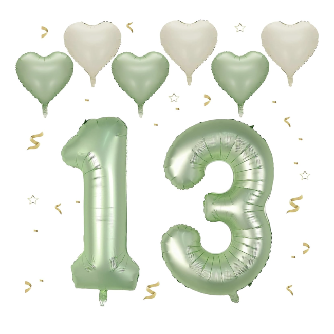 13 jaar ballonnen set nude - olijf groen