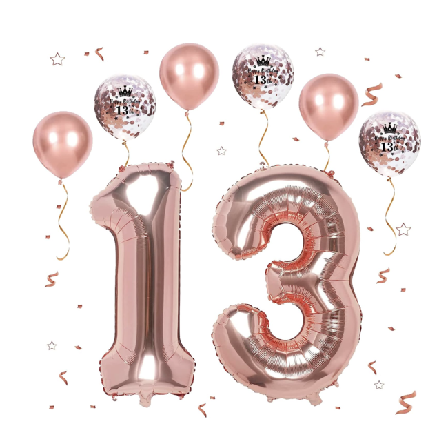 13 jaar ballonnen set rosé goud