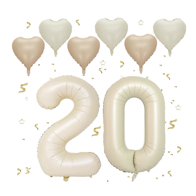 20 jaar nude zand - beige ballonnen set