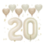 20 jaar nude zand - beige ballonnen set