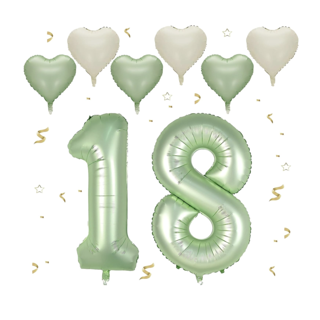 18 jaar ballonnen set nude - olijf groen