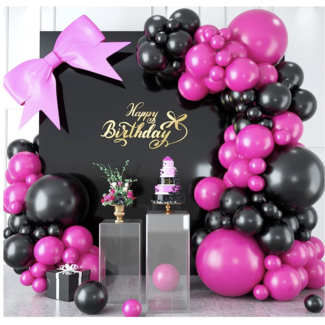 Ballonboog roze - zwart