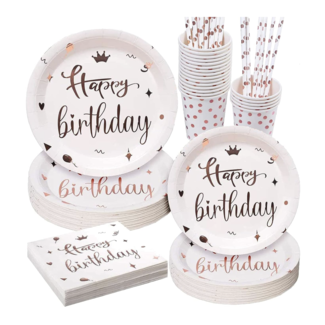 Happy birthday elegant servies pakket