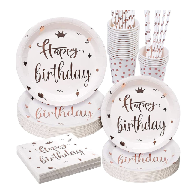 Happy birthday elegant servies pakket