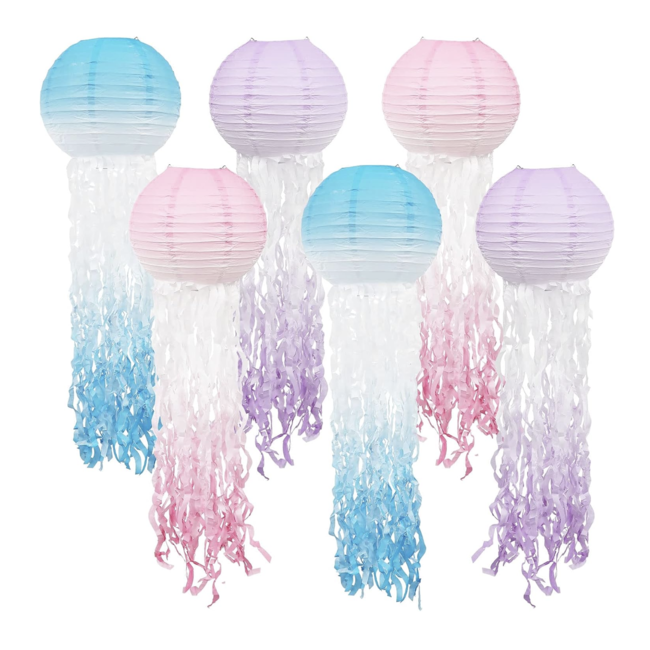 Lampionnen set kwallen pastel