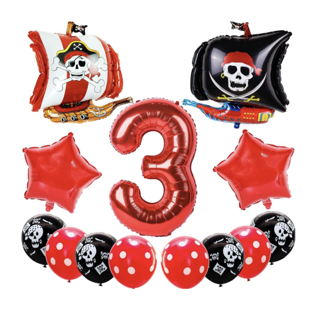 Piraat ballonnen set rood