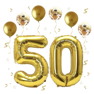 50 jaar ballonnen set goud