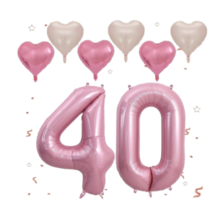 40 jaar ballonnen set roze