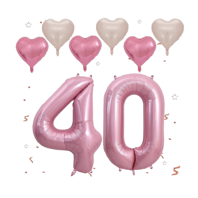 40 jaar ballonnen set roze