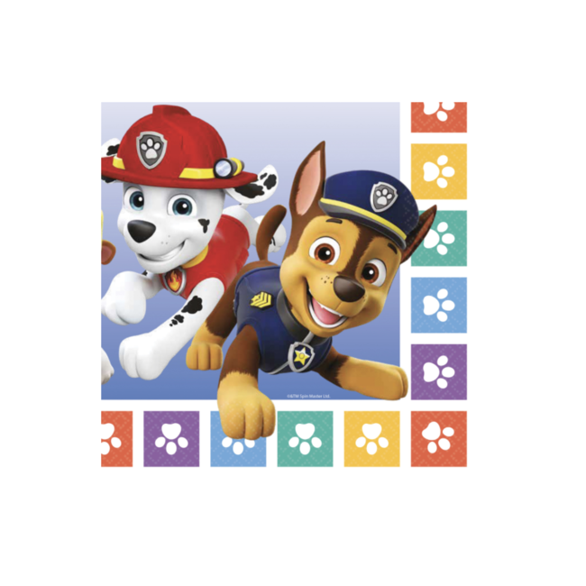 Paw patrol servetten regenboog