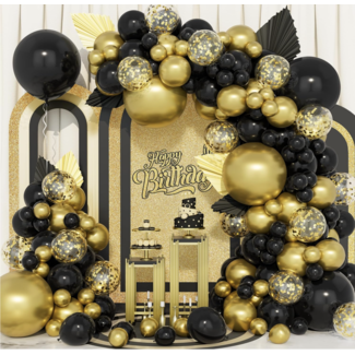 Ballonboog gold shimmer - zwart