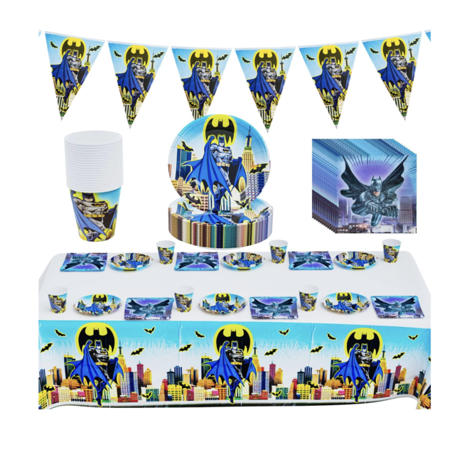 Batman verjaardag set blauw - geel