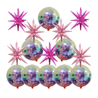 Disco - ster  ballonnen set roze