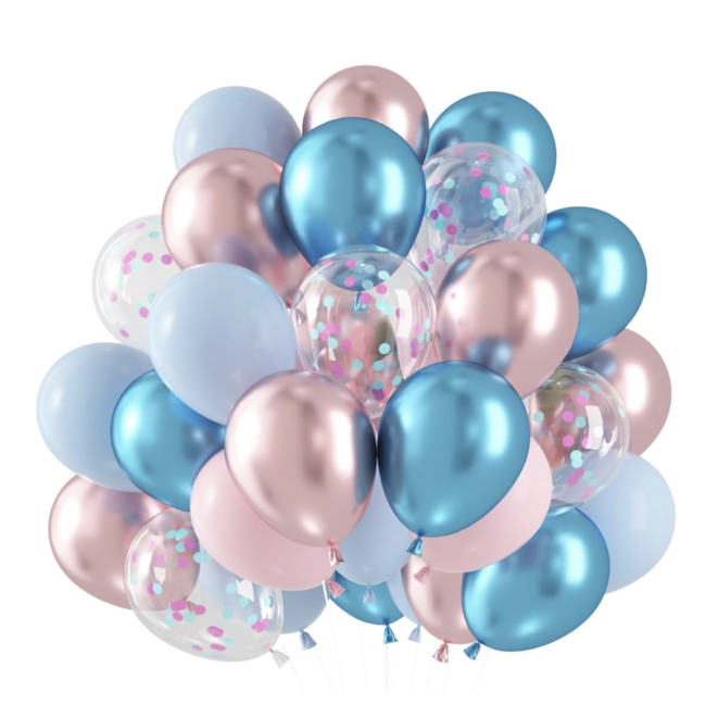 Ballonnen mix gender reveal metallic