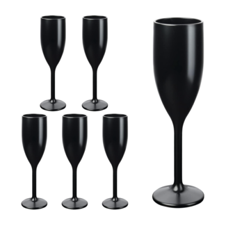 Champagne glazen zwart herbruikbaar