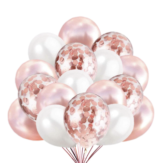 super rosé goud - wit ballonnen set