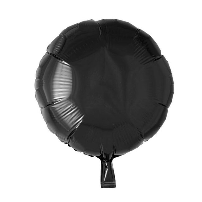 Feestartikelen Folie ballon rond zwart - 46 cm