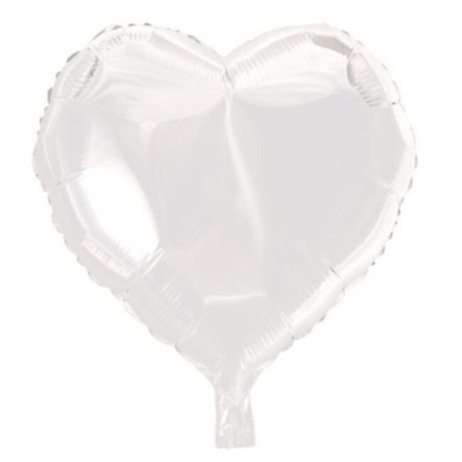 party Ballon hart wit - 45 cm