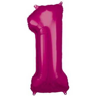 Cijfer ballonnen XL roze fuchsia 0 t/m 9