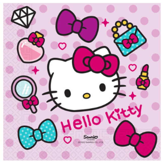 Hello Kitty servetten roze