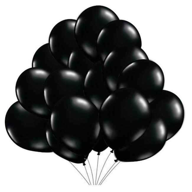 Ballonnen metal shine zwart