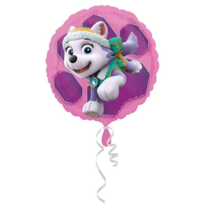 Roze paw patrol ballon,met twee opdrukken