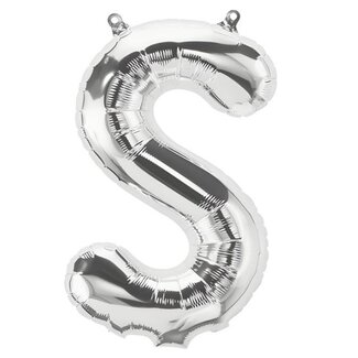 Letter ballon zilver S