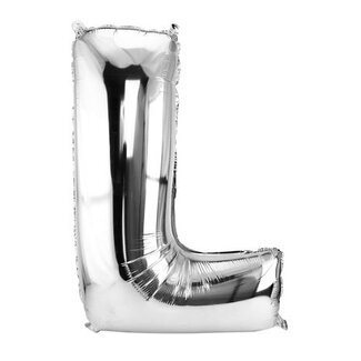 Letter ballon zilver L