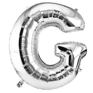 Letter ballon zilver G