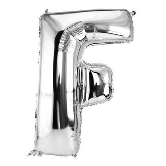 Letter ballon zilver F