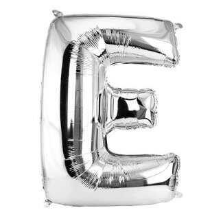 Letter ballon zilver E