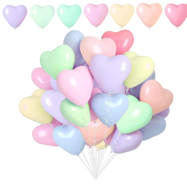 Pastel hart ballonnen set