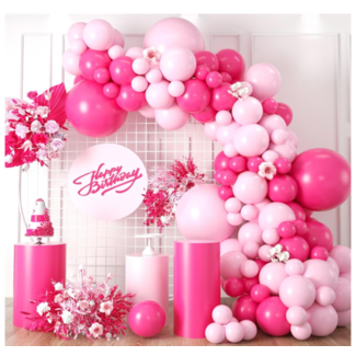 Roze ballonnen boog roze  - licht roze