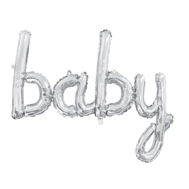Ballonnen slinger baby in de kleur zilver