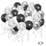 Ballonnen mix confetti zwart - zilver