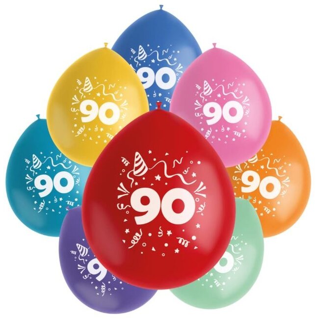 90 jaar ballonnen gekleurd