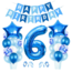 Happy birthday versiering set blauw