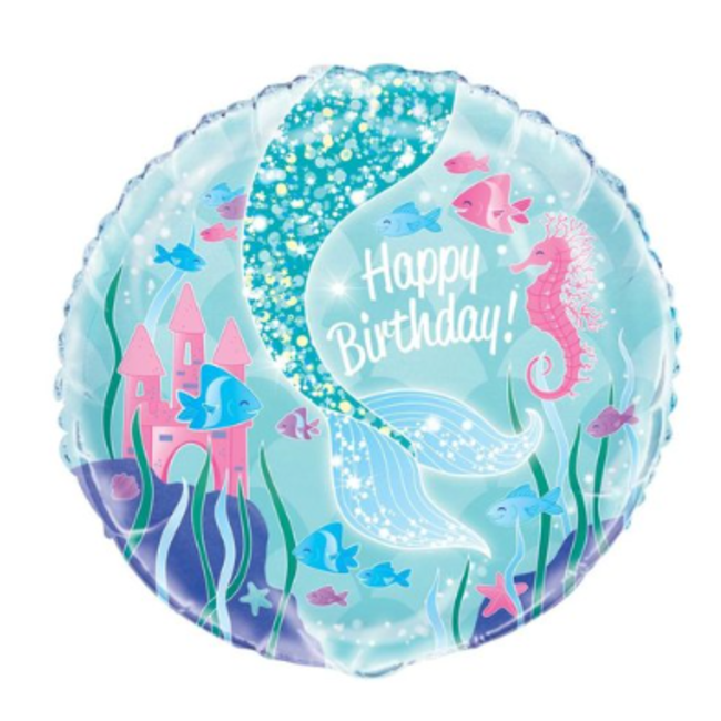 Zeemeermin happy birthday ballon parel