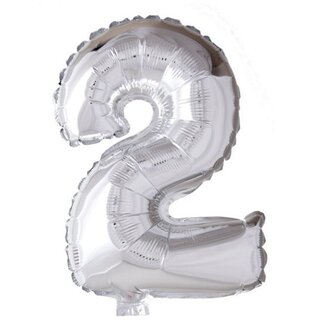Cijfer ballon zilver 40 cm - 0 t/m 9